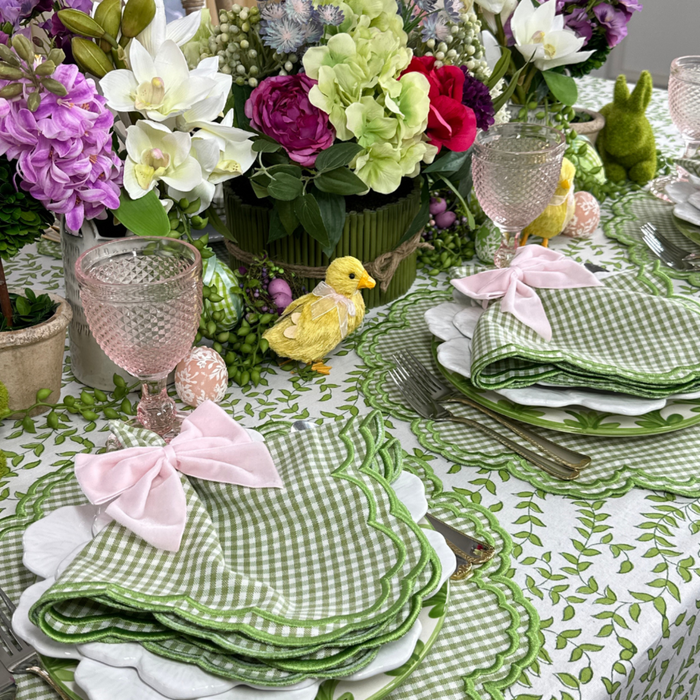 Green Gingham Bettina Napkin, Set of 4 - The Well Appointed House
