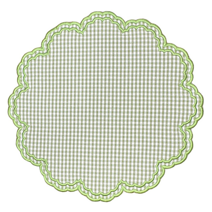 Green Gingham Bettina Placemat, Set of 4 - The Well Appointed House
