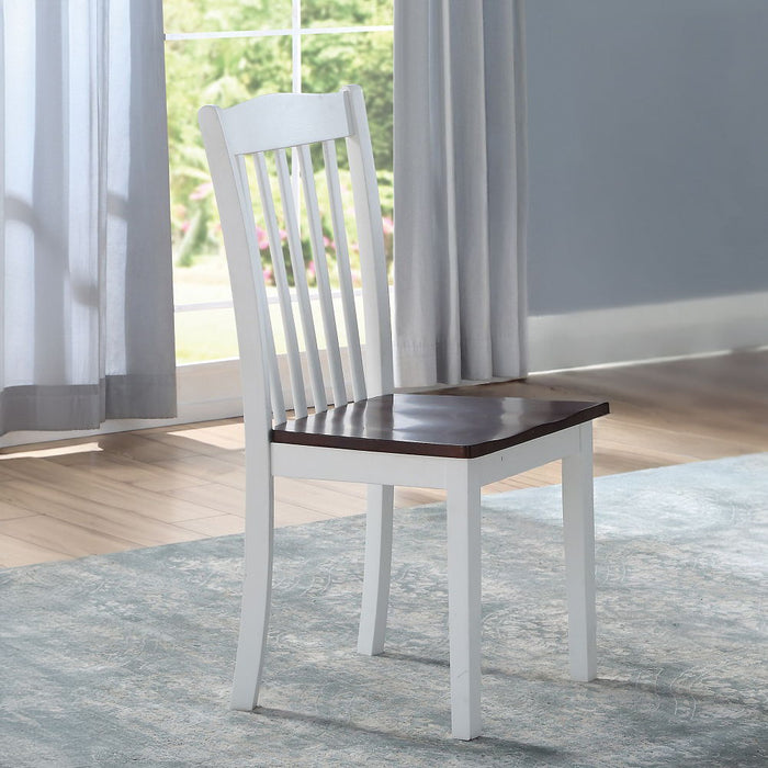 Green Leigh - Side Chair (Set of 2) - White & Walnut