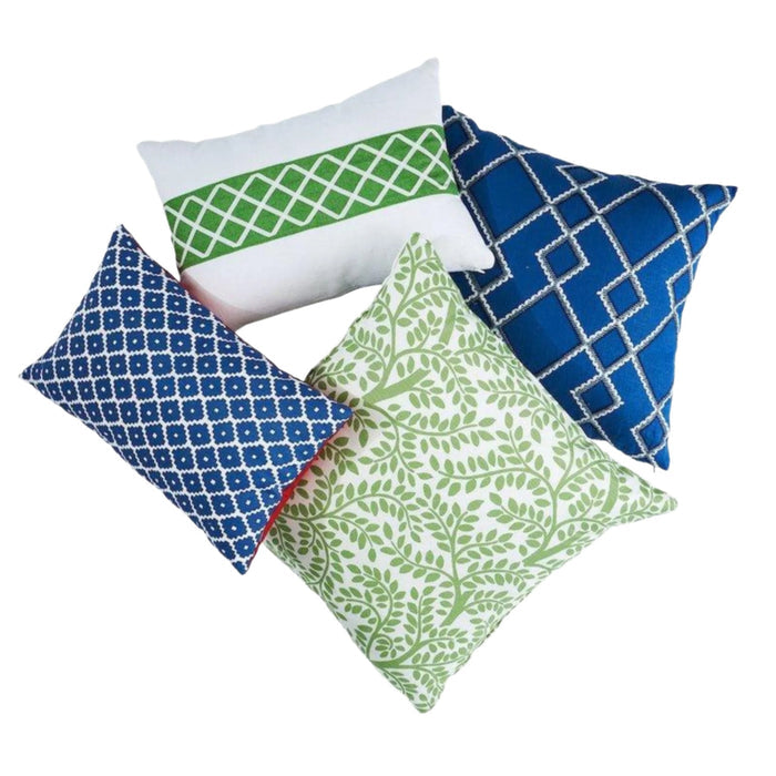 Green Vining Temple Garden 22" Throw Pillow - Pillows - The Well Appointed House