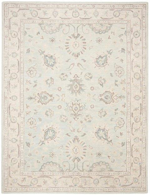 Grey & Beige Hand Tufted Traditional Wool Area Rug - Rugs - The Well Appointed House