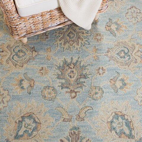 Grey & Beige Hand Tufted Traditional Wool Area Rug - Rugs - The Well Appointed House