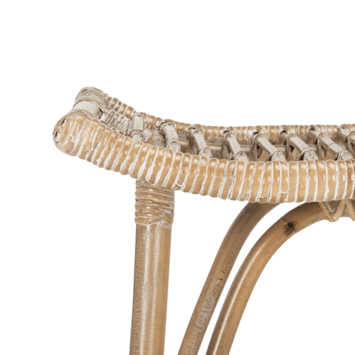 Grey White Wash Contemporary Rattan Counter Stool - Bar & Counter Stools - The Well Appointed House