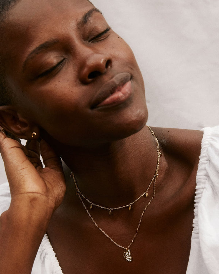 Bryan Anthonys Grief Gold Necklace on Model