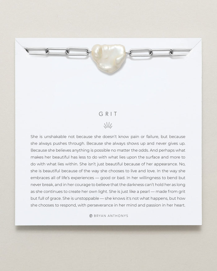 Grit Bracelet on card in silver finish