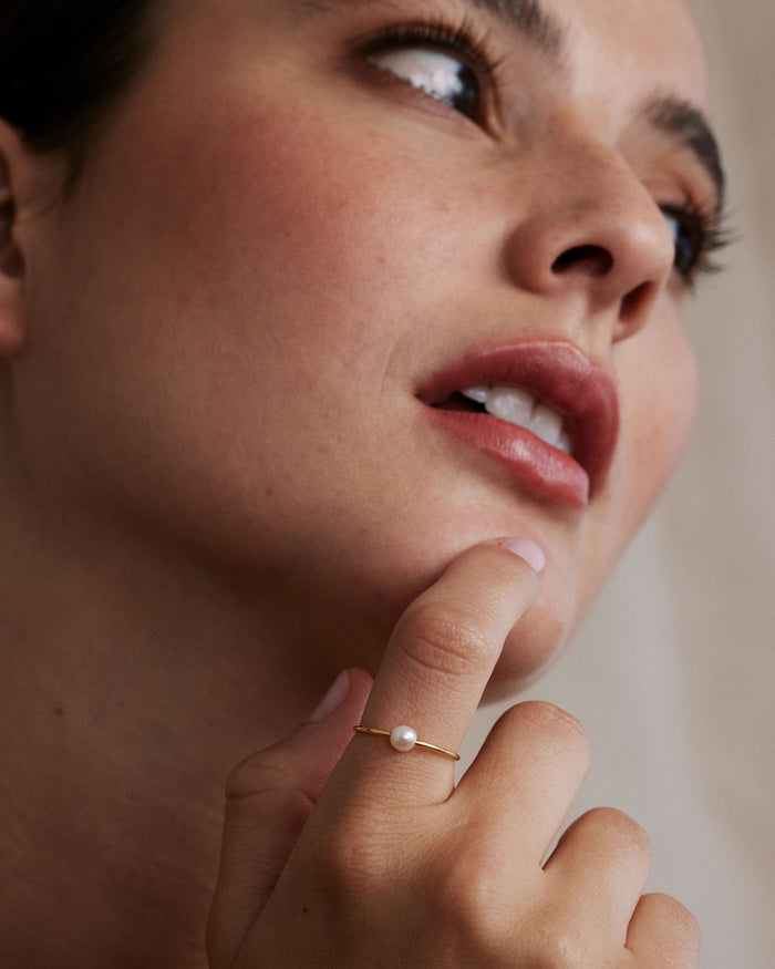 Bryan Anthonys Grit Pearl Gold Ring On Model