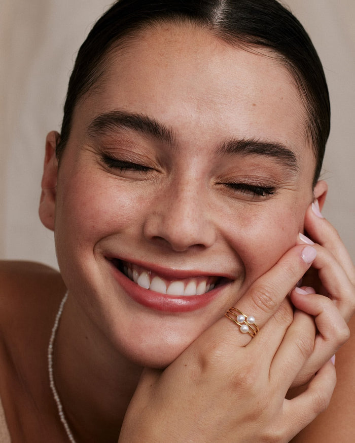 Bryan Anthonys Grit Pearl Gold Ring On Model