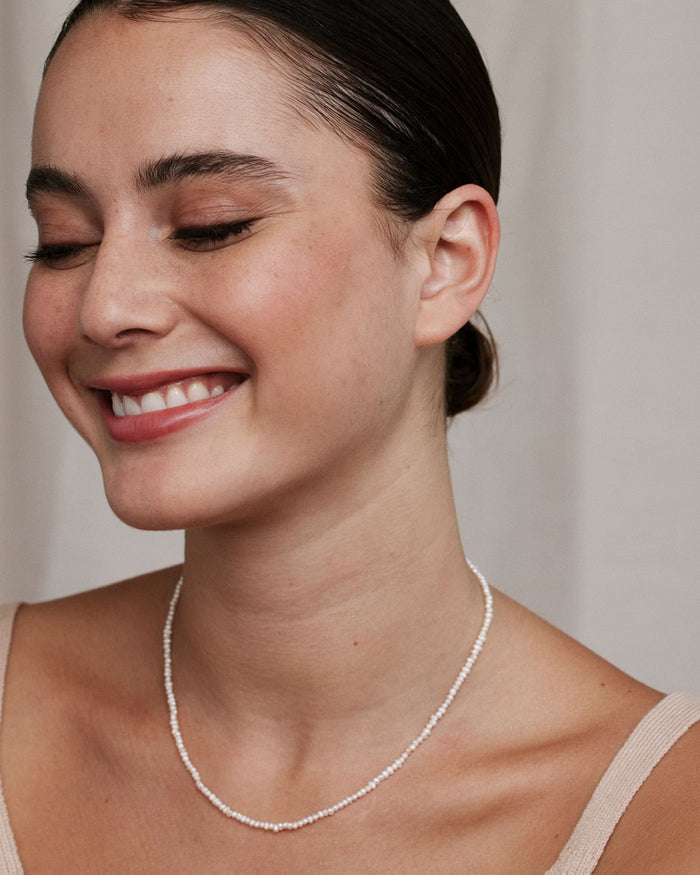 Bryan Anthonys Grit Seed Pearl Necklace On Model