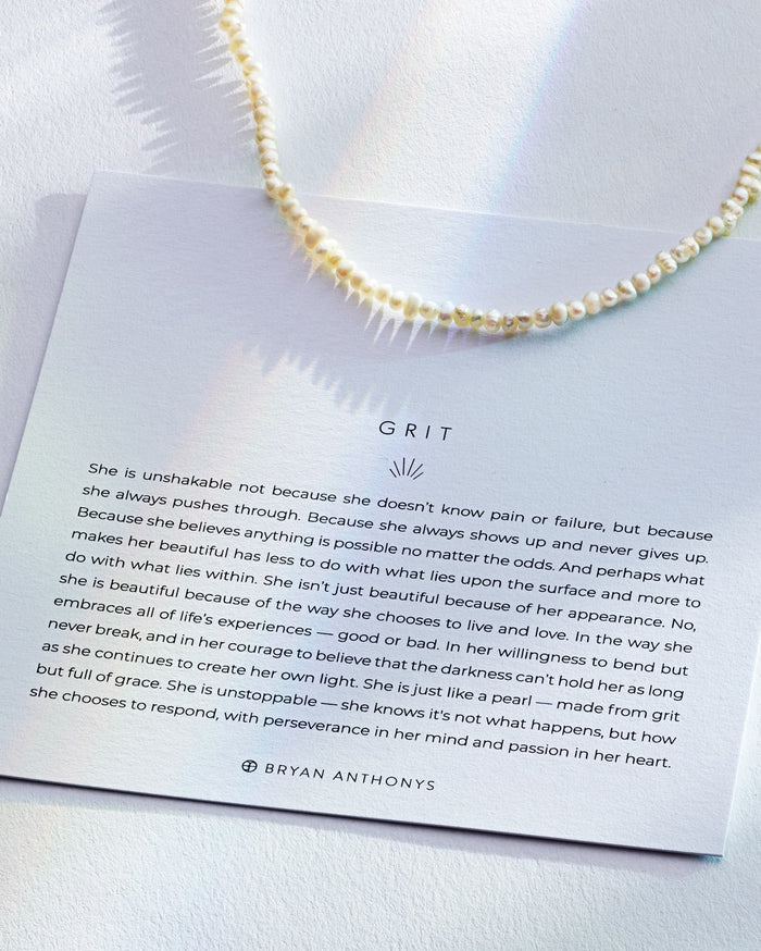 Bryan Anthonys Grit Seed Pearl Necklace On Card