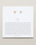 Grit Stud Earrings on card in finish 14k gold