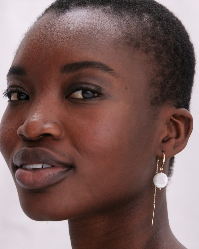 Bryan Anthonys Grit Gold Threader Earrings On Model