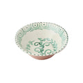 Hand Painted Green & White Serving Bowl - Serveware - The Well Appointed House