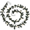 Handmade Christmas Garland - Cream Velvet Balls and Felt Mistletoe - 6' - The Well Appointed House