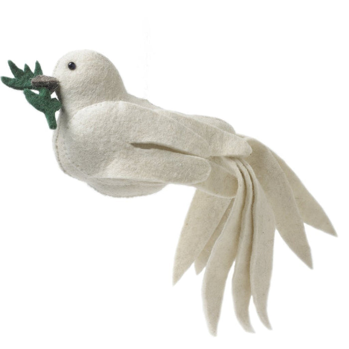 Handmade Hand Felted Wool Christmas Tree Topper - Dove - The Well Appointed House