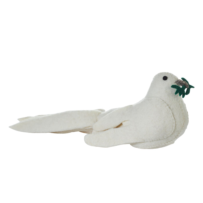 Handmade Hand Felted Wool Christmas Tree Topper - Dove - The Well Appointed House