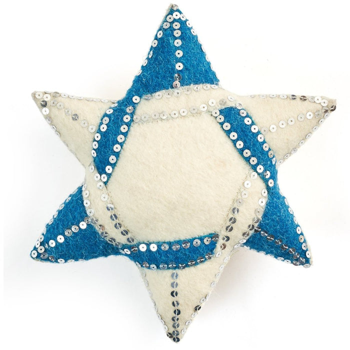 Handmade Hand Felted Wool Christmas Tree Topper - Star of David - The Well Appointed House