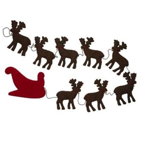 Handmade Reindeer Christmas Garland in Hand Felted Wool - 6' - The Well Appointed House