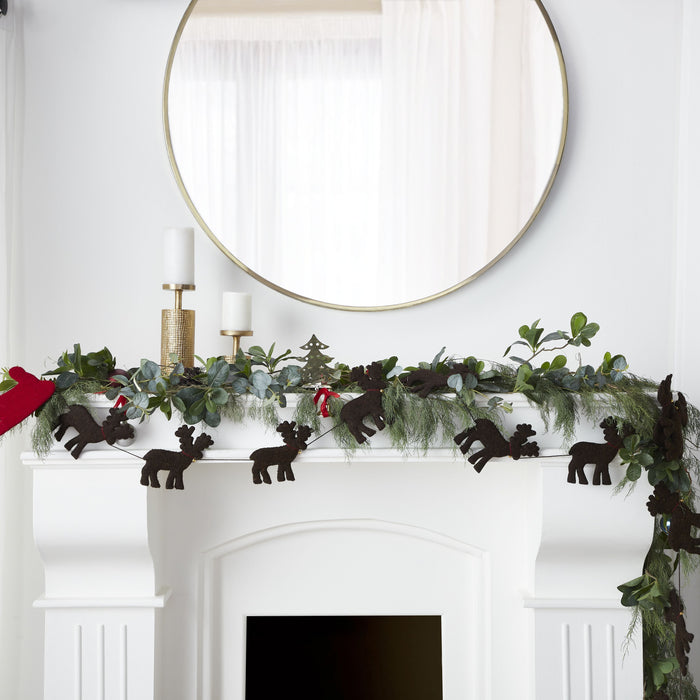 Handmade Reindeer Christmas Garland in Hand Felted Wool - 6' - The Well Appointed House