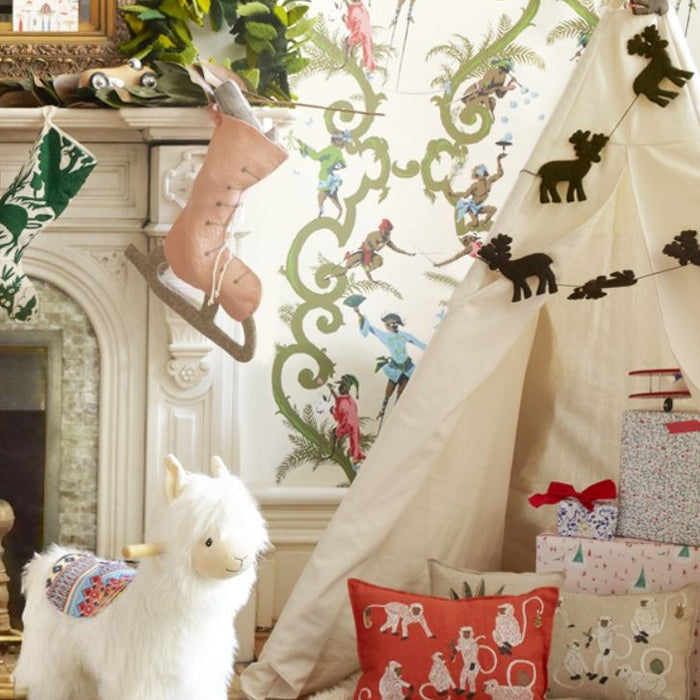 Handmade Reindeer Christmas Garland in Hand Felted Wool - 6' - The Well Appointed House