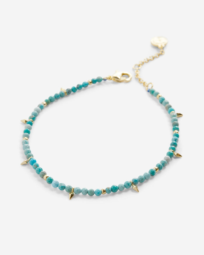 Bryan Anthonys Turquoise Healing Stone Gold Beaded Bracelet Macro