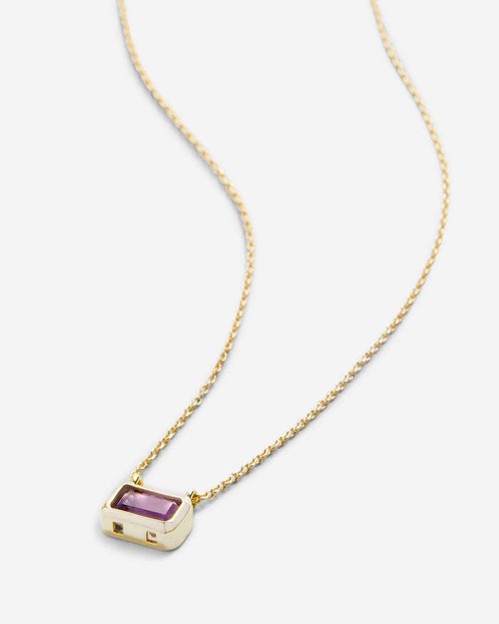 Bryan Anthonys Amethyst Healing Stone Gold Pendant Necklace Macro