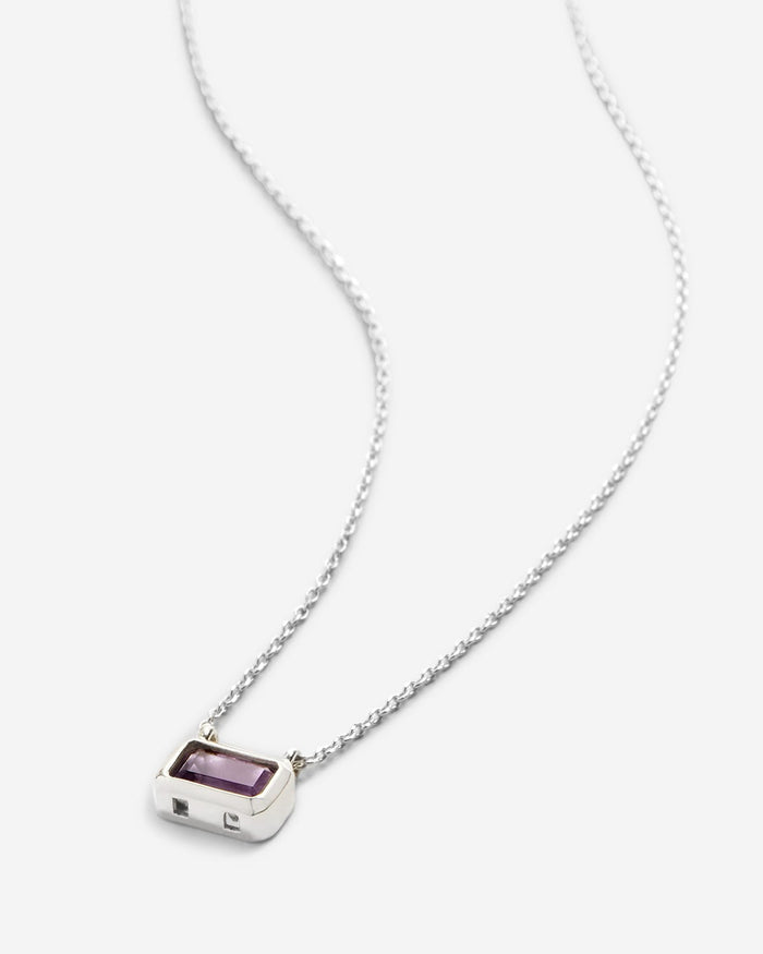 Bryan Anthonys Amethyst Healing Stone Silver Pendant Necklace Macro