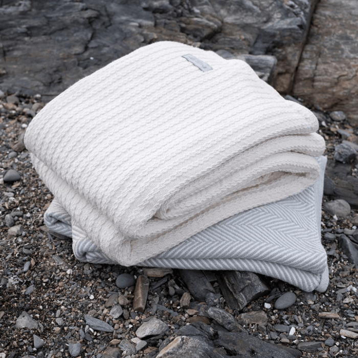 Herringbone Blanket in Natural - Available In Multiple Sizes - Throw Blankets - The Well Appointed House