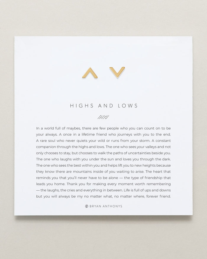 Bryan Anthonys Highs And Lows Gold Stud Earring On Card