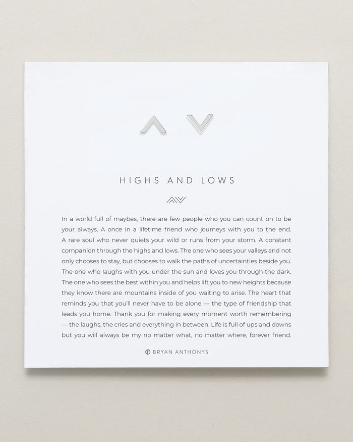 Bryan Anthonys Highs And Lows Silver Stud Earring On Card