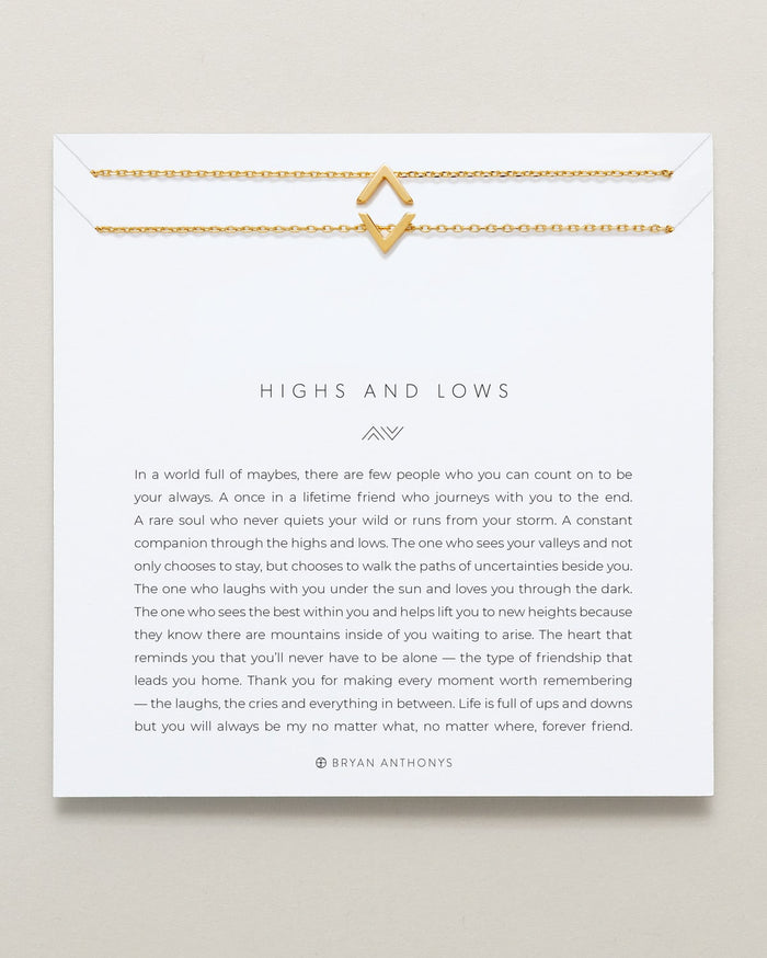 Bryan Anthonys Highs And Lows Gold Chain Bracelet Set On Card
