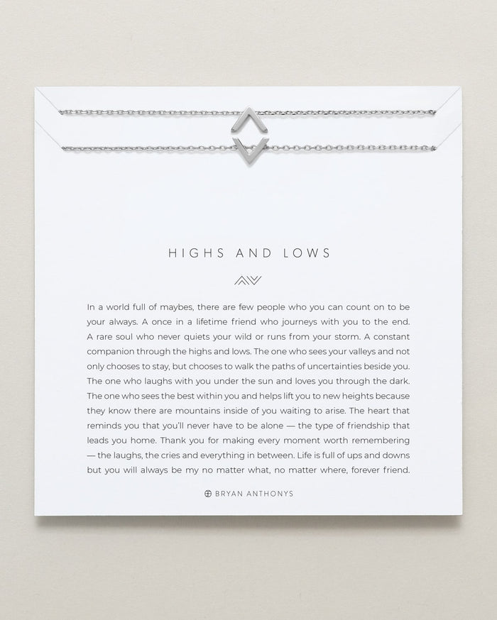 Bryan Anthonys Highs And Lows Silver Chain Bracelet Set On Card