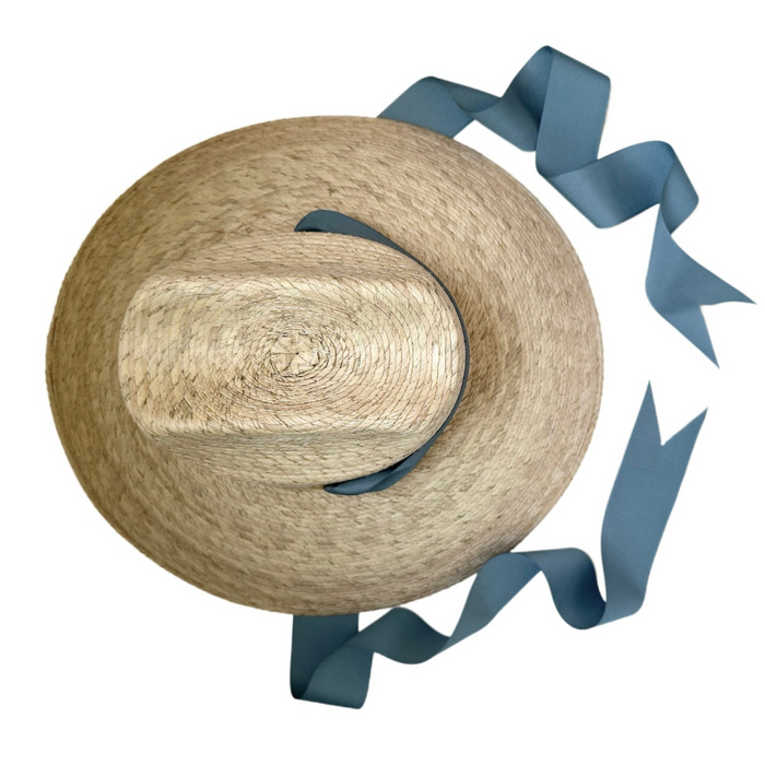 Hollyhock Sun Hat - French Blue Long Grosgrain Ribbon - The Well Appointed House