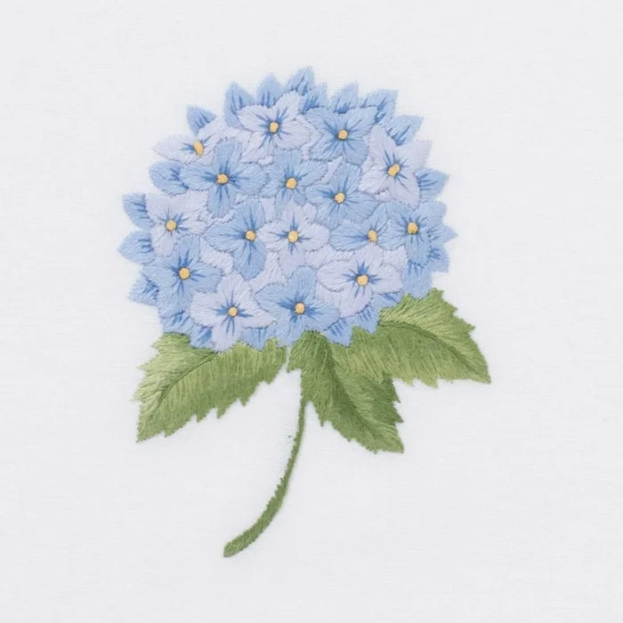 Set of 2 Hydrangea Blue Embroidered Hand Towels - Hand Towels - The Well Appointed House