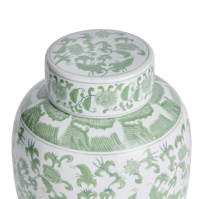 Imperial Blossom Green & White Imperial Lidded