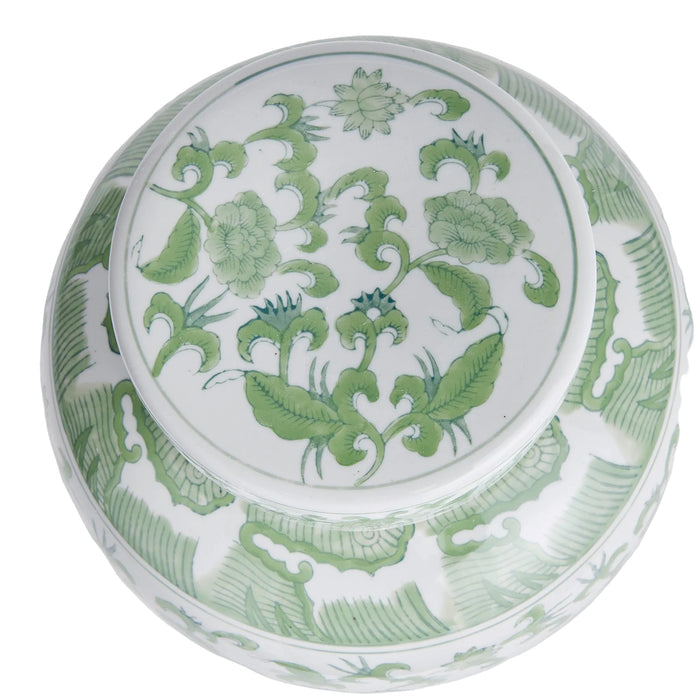 Imperial Blossom Green & White Imperial Lidded