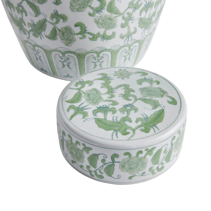 Imperial Blossom Green & White Imperial Lidded