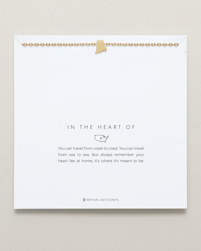 In The Heart Of Necklace — Rhode Island on card