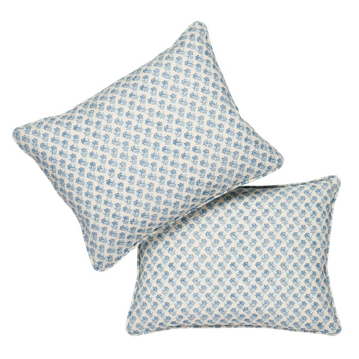 Indigo Oleander Throw Pillow - The Well Appointed House