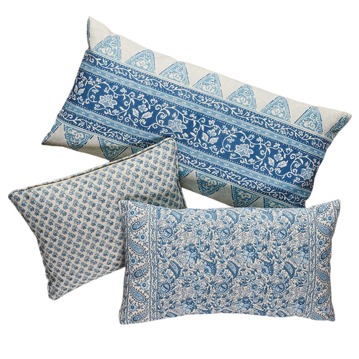 Indigo Oleander Throw Pillow - The Well Appointed House