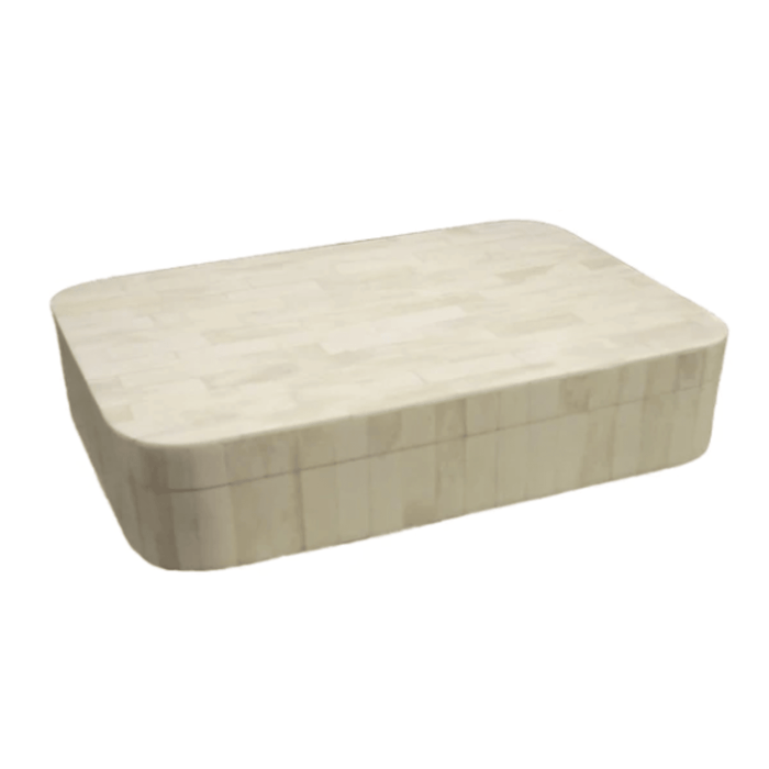 Inlaid Ivory Bone Decorative Box - Available in Two Sizes - Decorative Boxes - The Well Appointed House