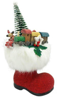 Ino Schaller Paper Mache Red Beaded Boot With Ornaments Candy Container Christmas Decoration - Christmas Ornaments - The Well Appointed House