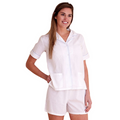 Iris Cotton PJ Set, Light Blue Piping - The Well Appointed House