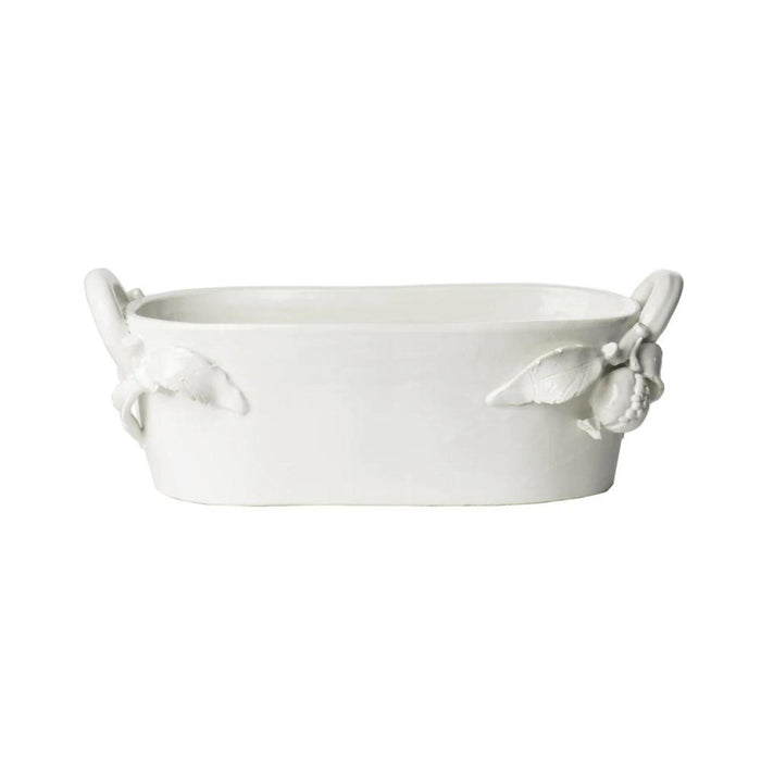 Italian White Ceramic Pomegranate Centerpiece Bowl - Trays & Serveware - The Well Appointed House