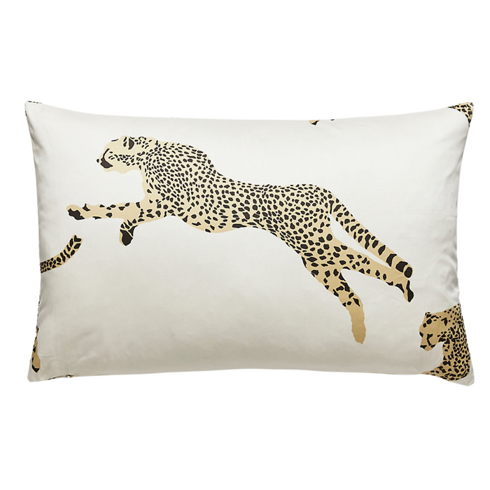 Dune Ivory Leaping Cheetah Decorative Lumbar Pillow - The Well Appointed House