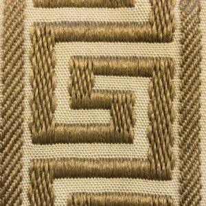 Ivory Straight Leg ECO Luggage Rack with 4 Cream & Tan Greek Key Straps - End of Bed - The Well Appointed House