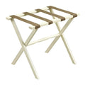 Ivory Straight Leg Luggage Rack with Beige Nylon Straps - End of Bed - The Well Appointed House