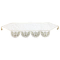 Ivory Velvet Mantel Scarf with Hand Beading and Crewel Embroidery - 72" - The Well Appointed House