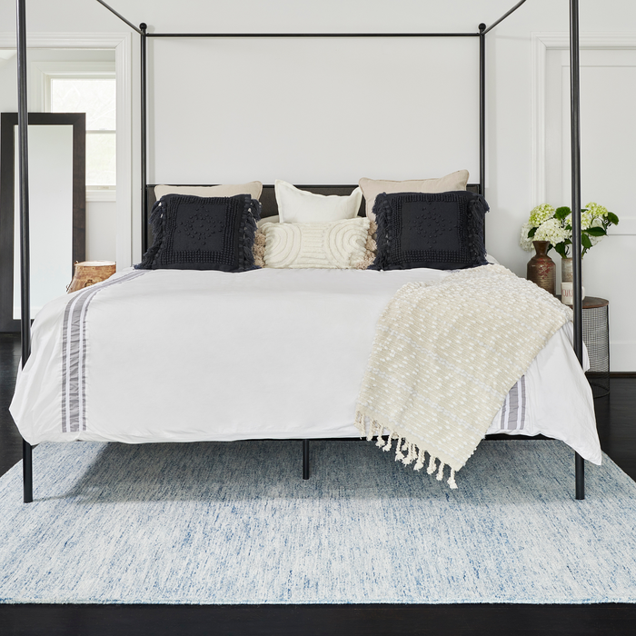 James Hand Tufted Wool Rug in Denim - The Well Appointed House