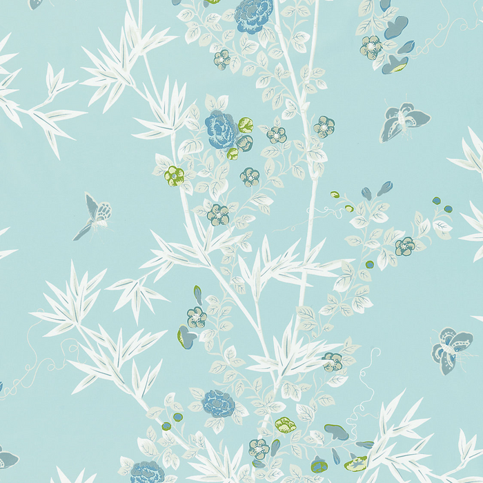 Jardin De Chine Fabric in Ciel Aqua - The Well Appointed House