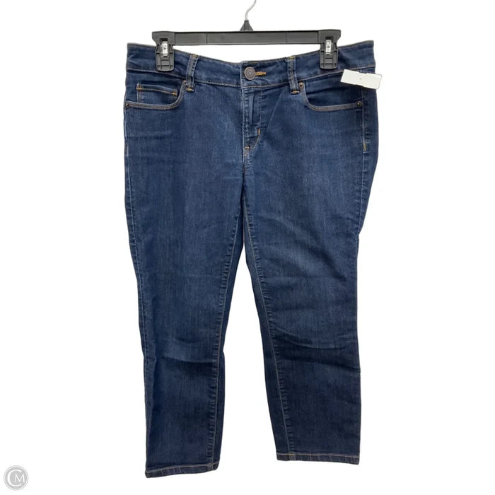 Jeans Cropped By Loft In Blue Denim, Size: 6